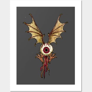 FLYING EYEBALL WITH CLAWS Posters and Art